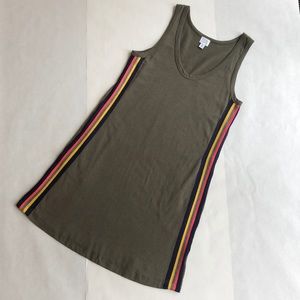 Athleisure Tank Dress w/ Side Stripes
